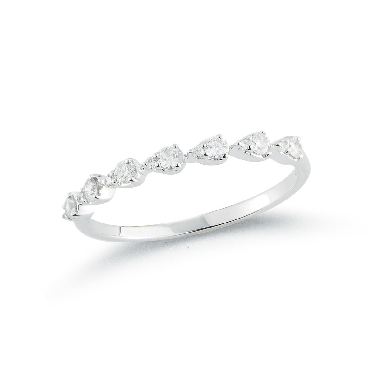White Gold-1^Stackable Rings: Sophia Ryan Teardrop Stacking Ring in White Gold