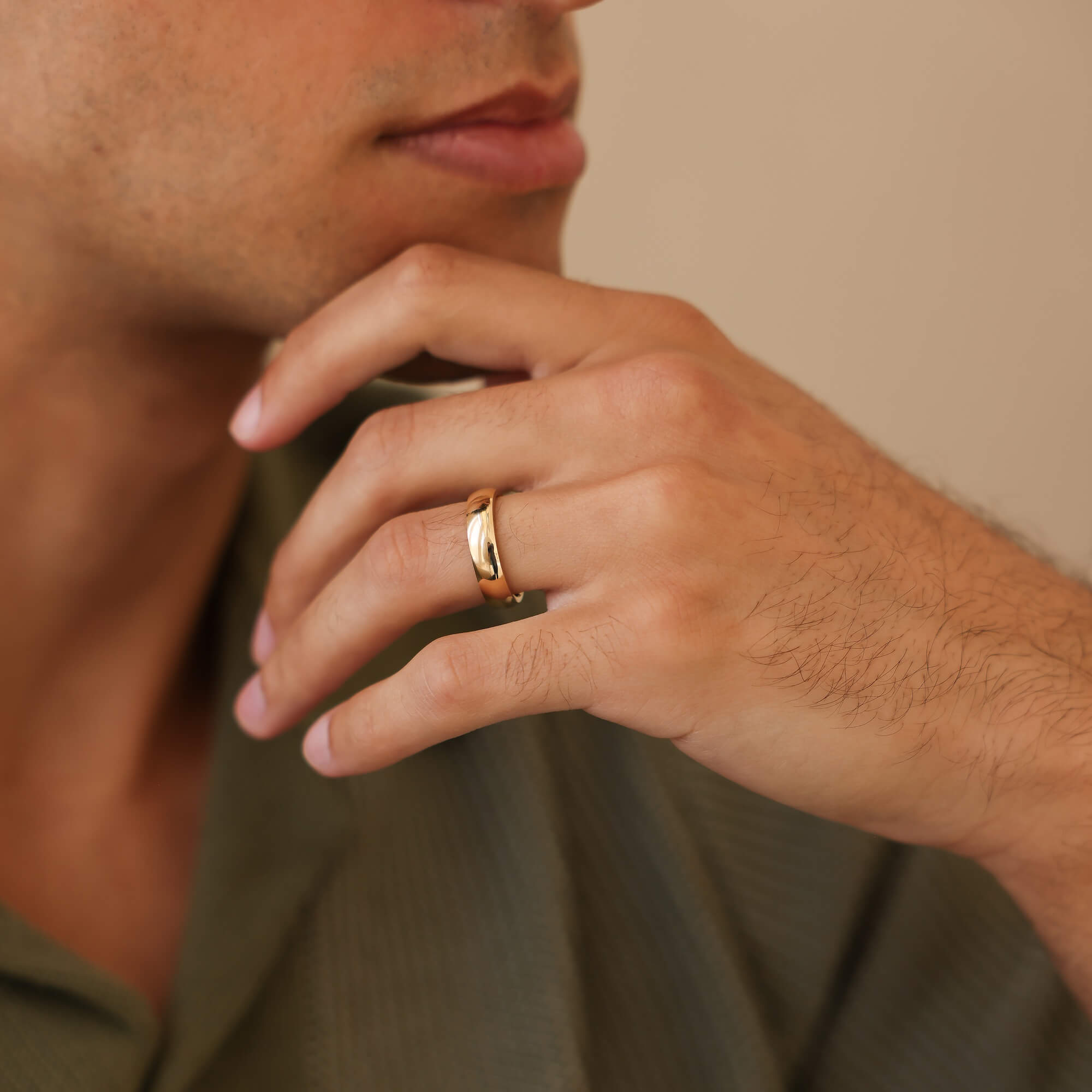 thumbnail image 2 of 14K Yellow Gold 5mm Brush Finish Comfort Fit Band - Men's Women's Wedding Ring 2 of 5