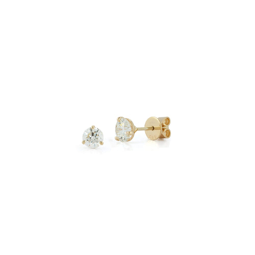 Yellow Gold-6^Diamond Stud Earrings - DRD Diamond Solitaire Studs 0.60 Ct. Total Weight in Yellow Gold. Martini Setting