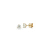 Yellow Gold-7^Diamond Stud Earrings - DRD Diamond Solitaire Studs 0.80 Ct. Total Weight in Yellow Gold. Martini Setting