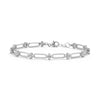 White Gold-1^Diamond Station Bracelets: Poppy Rae Pebbled Link Bracelet in White Gold