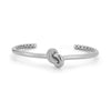 White Gold-1^Diamond Cuff Bracelets: Nana Bernice Diamond Knot Cuff in White Gold
