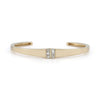 Yellow Gold-1^Diamond Cuff Bracelets: Sadie Pearl Tapered Baguette Gold Cuff in Yellow Gold