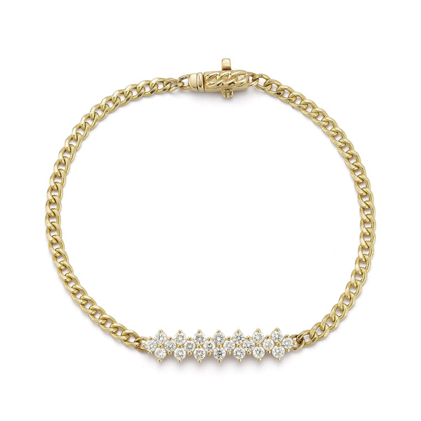 Cuban Link Gold Bar Chain Bracelet | Dana Rebecca Designs