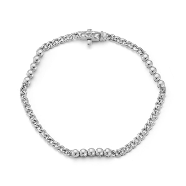 White Gold-1^Designer Diamond Bracelets: Poppy Rae Cuban Chain Bracelet in White Gold