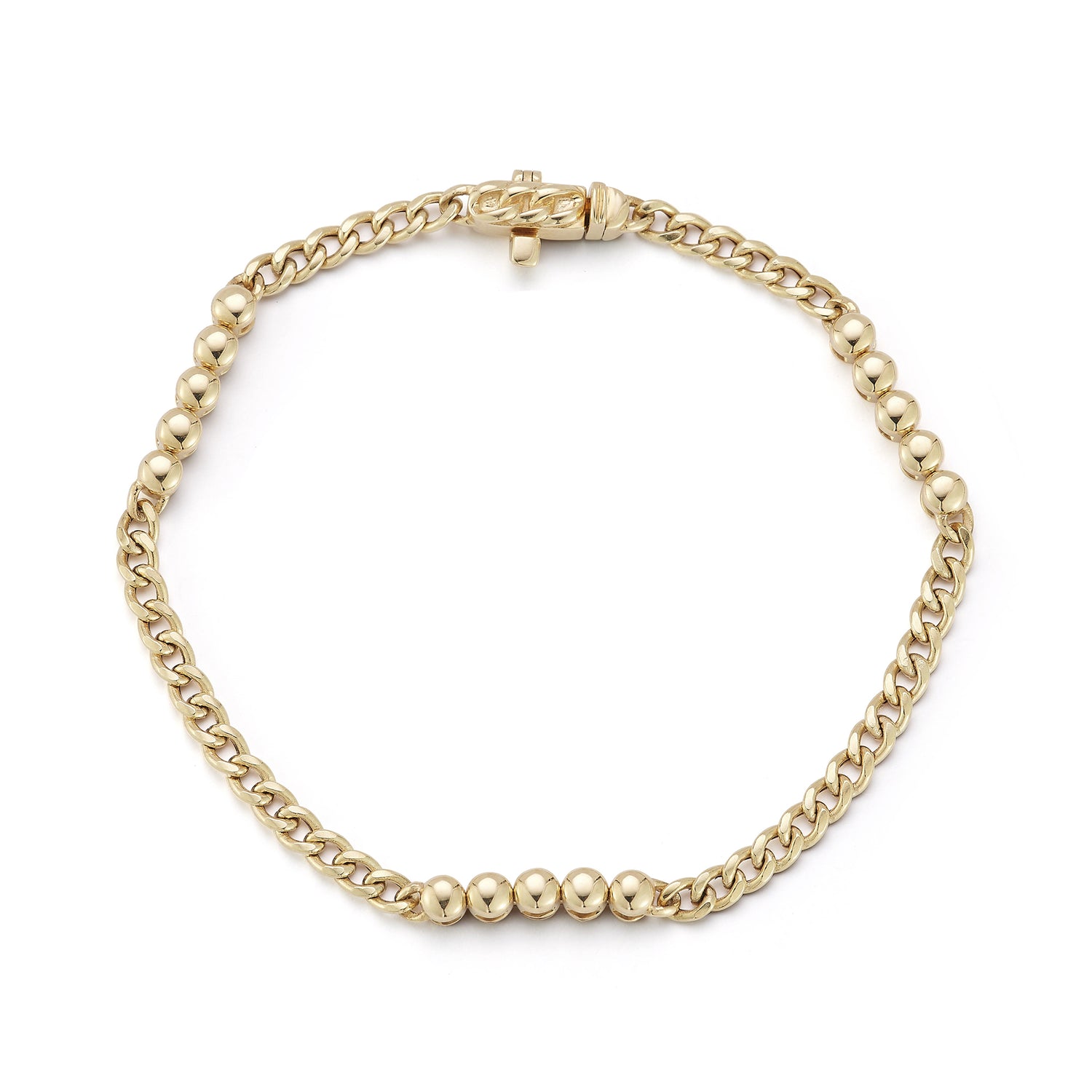 Yellow Gold-1^Designer Diamond Bracelets: Poppy Rae Cuban Chain Bracelet in Yellow Gold