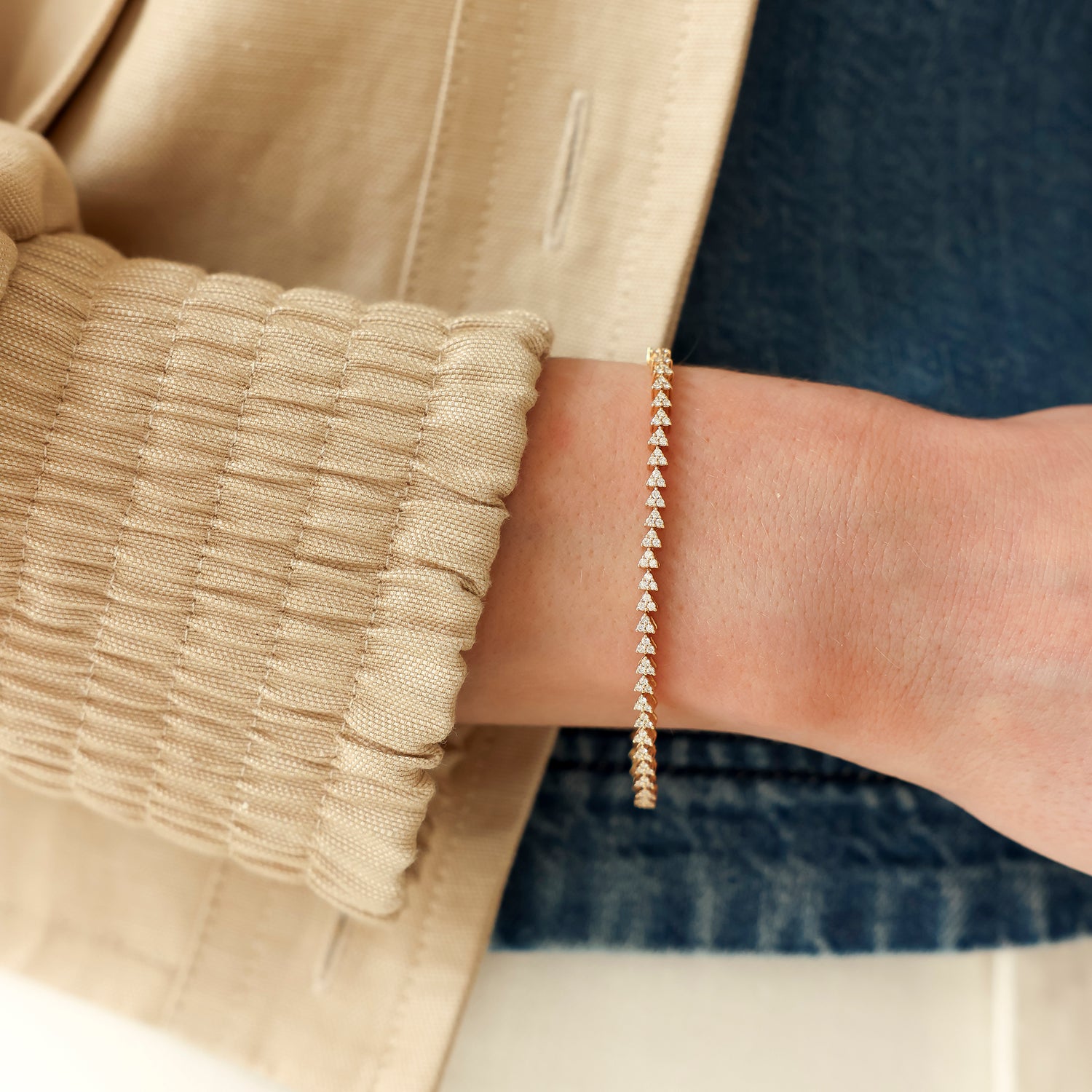 White Gold-2^Diamond Tennis Bracelets: DRD Trio Tennis Bracelet in White Gold