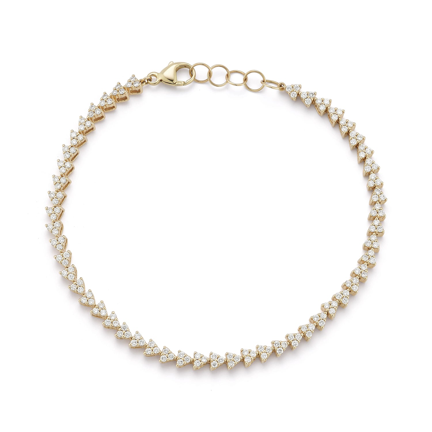 Yellow Gold-1^Diamond Tennis Bracelets: DRD Trio Tennis Bracelet in Yellow Gold