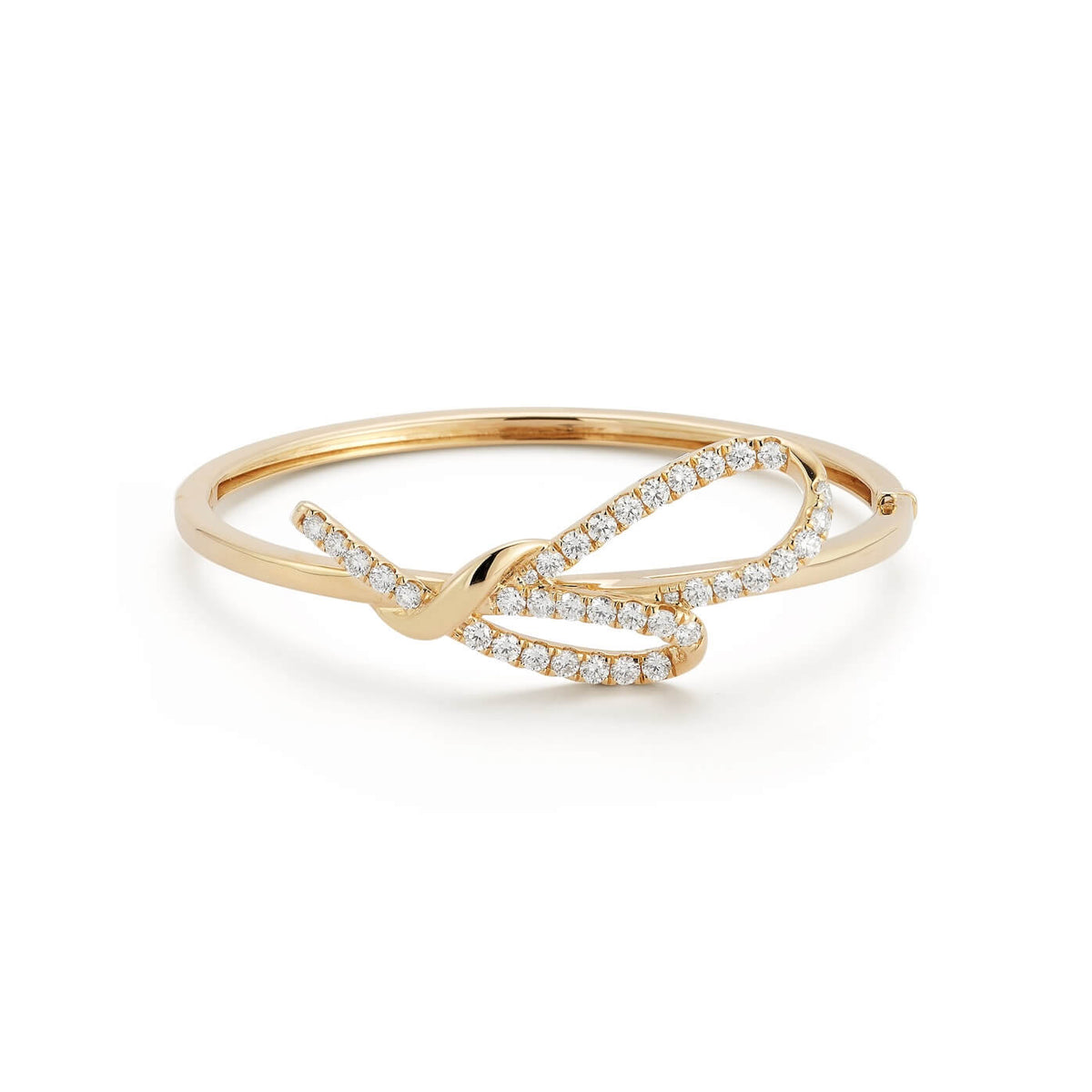 Yellow Gold-1^Gold Cuff Bracelets: DRD Bow Cuff in Yellow Gold