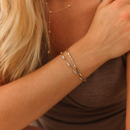 White Gold-4^Ava Bea Trio Interval Tennis Bracelet in White Gold