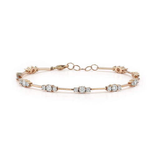 Rose Gold-1^Ava Bea Trio Interval Tennis Bracelet in Rose Gold