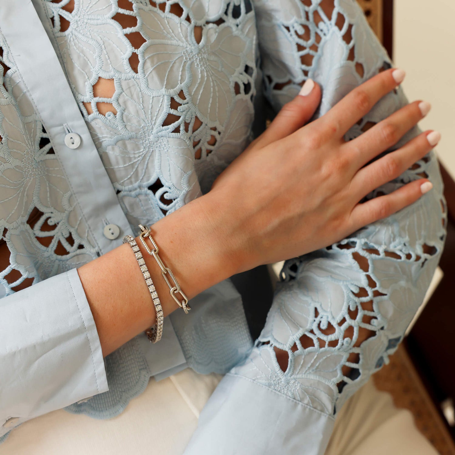 White Gold-2^Diamond Tennis Bracelets DRD 10.00 Ct. Total Weight Tennis Bracelet in White Gold