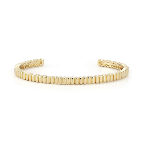 Yellow Gold-1^Gold Cuff Bracelets: Melody Eden Gold Bar Cuff in Yellow Gold