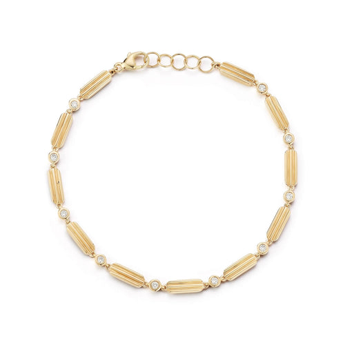 Yellow Gold^1-Gold Designer Bracelets: Teddi Paige Bezel Link Bracelet in Yellow Gold