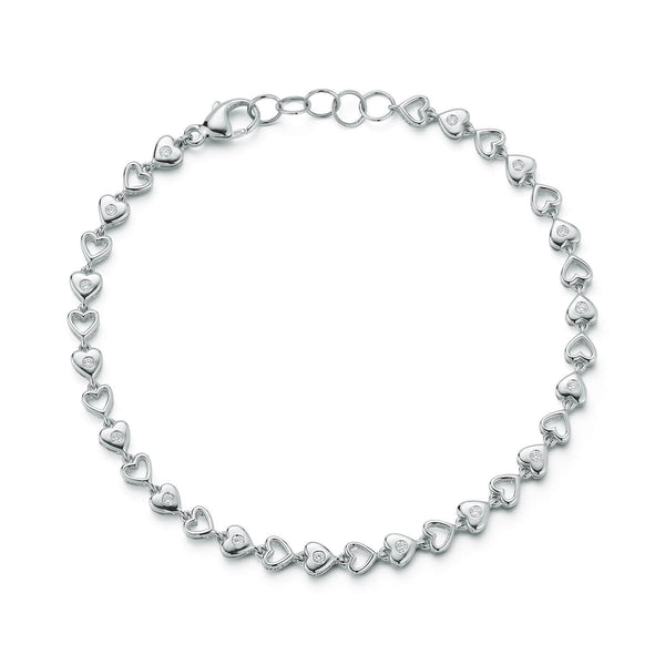 14K Gold Diamond Heart Tennis Bracelet | Dana Rebecca Designs