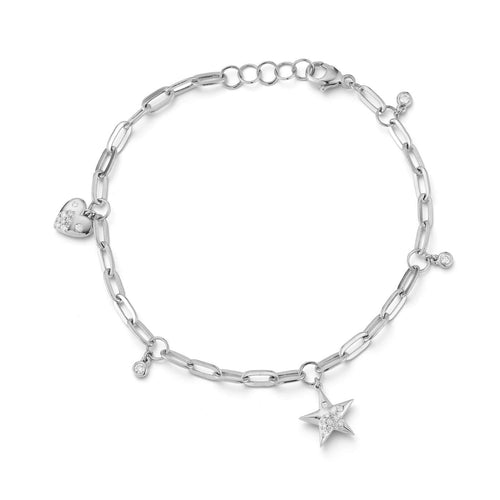 Cynthia Rose Paperclip Charm Bracelet