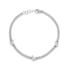 White Gold-1^Gold Designer Bracelets: Alexa Jordyn Multi Shape Cuban Chain Bracelet in White Gold