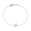 White Gold-1^Heart Bracelets: DRD Heart Bracelet in White Gold