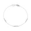White Gold-1^Diamond Station Bracelets: Ava Bea Trio Station Bracelet in White Gold