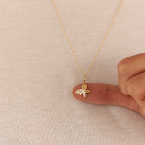 Yellow Gold-2^Designer Gold Necklaces: Teddi Paige Marquise Butterfly Charm
 in Yellow Gold