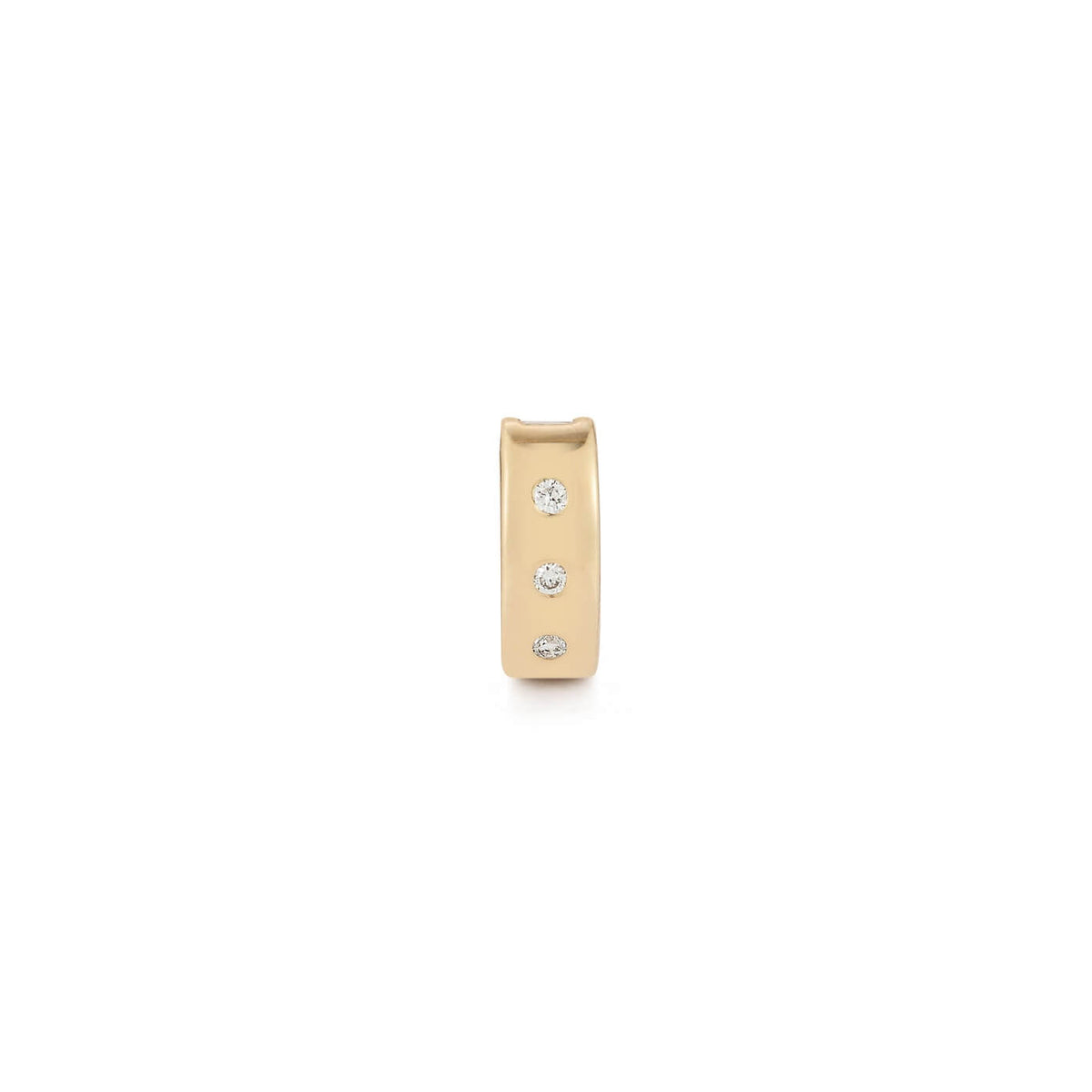 Yellow Gold-4^Designer Diamond Necklaces: Sadie Pearl Rondelle Charm in Yellow Gold
