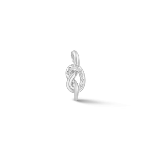 White Gold-1^Designer Diamond Necklaces: Caroline Chambers x DRD Knot Charm in White Gold