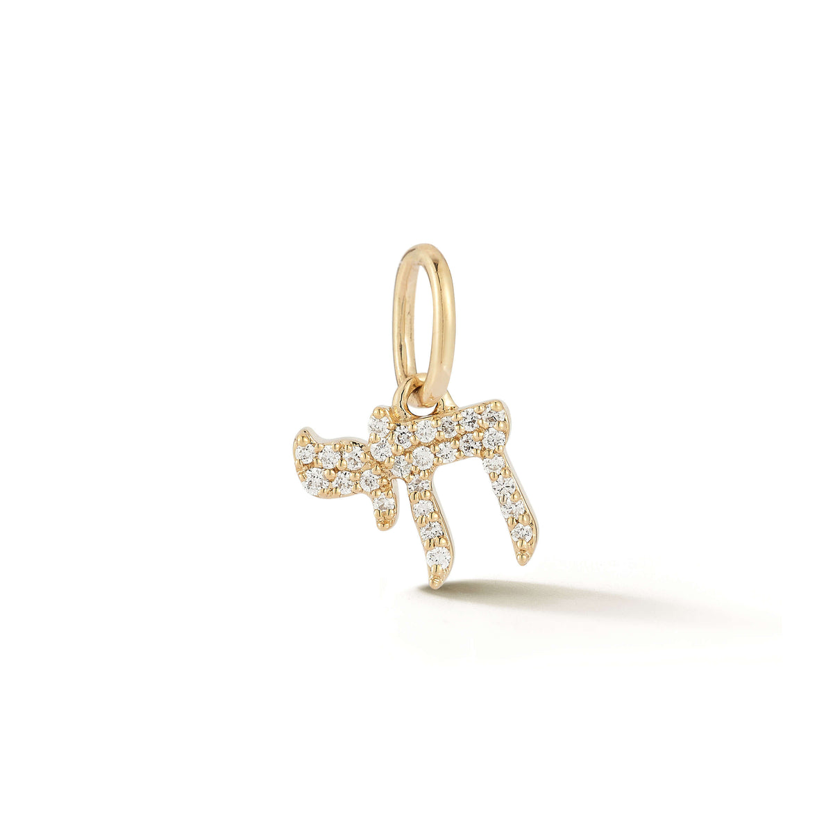 Yellow Gold-1^Designer Diamond Necklaces: DRD Mini Chai Charm in Yellow Gold