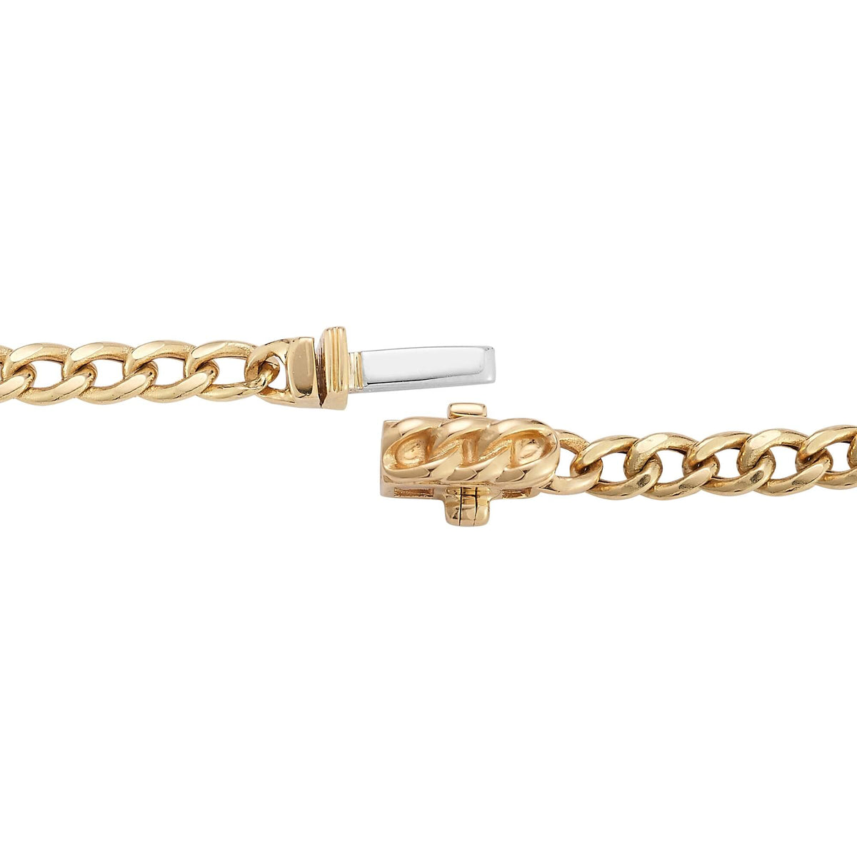 Yellow Gold-4^Designer Diamond Bracelets: Poppy Rae Cuban Chain Bracelet in Yellow Gold