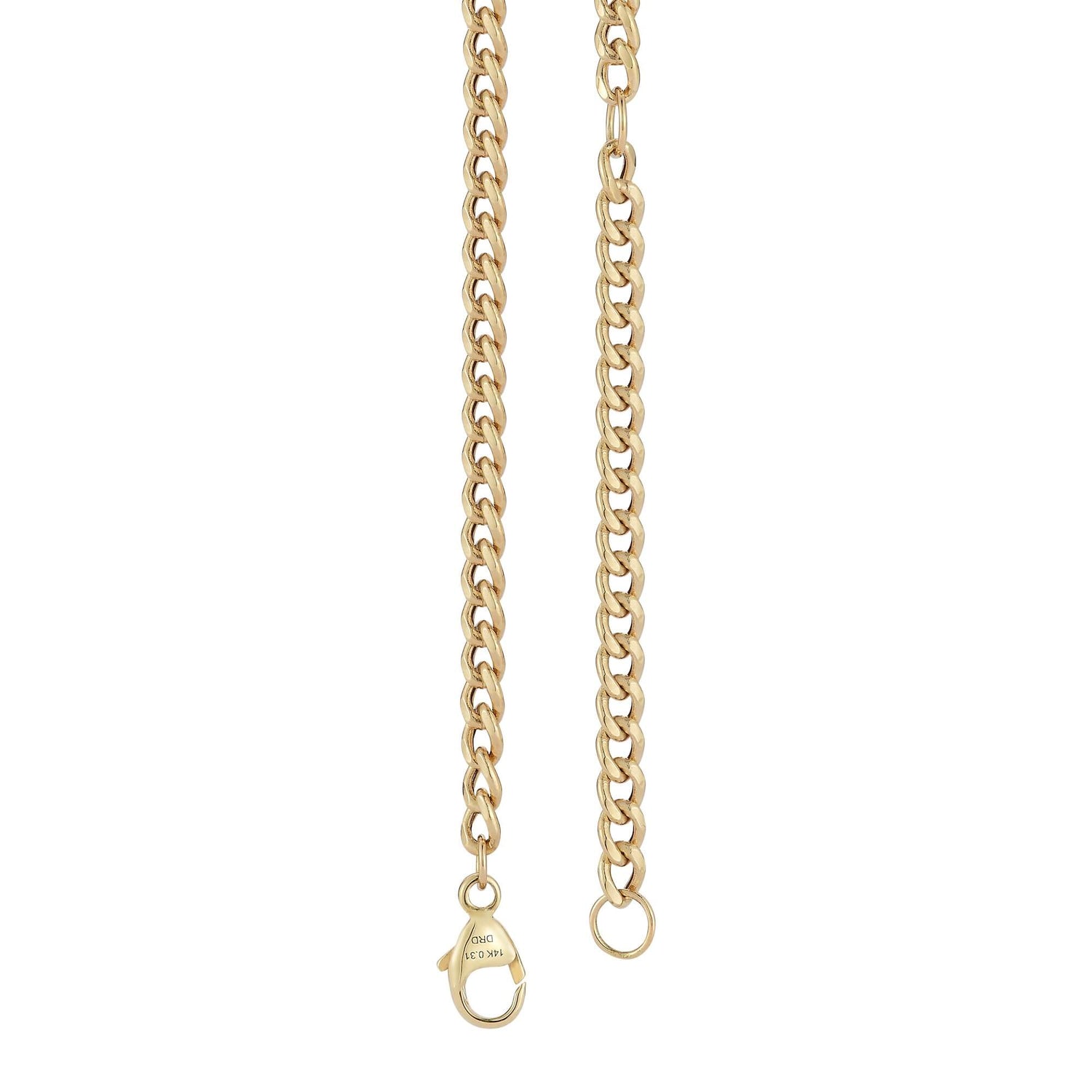 Yellow Gold-2^Diamond Bar Necklaces: Lauren Joy Cuban Chain Necklace in Yellow Gold
