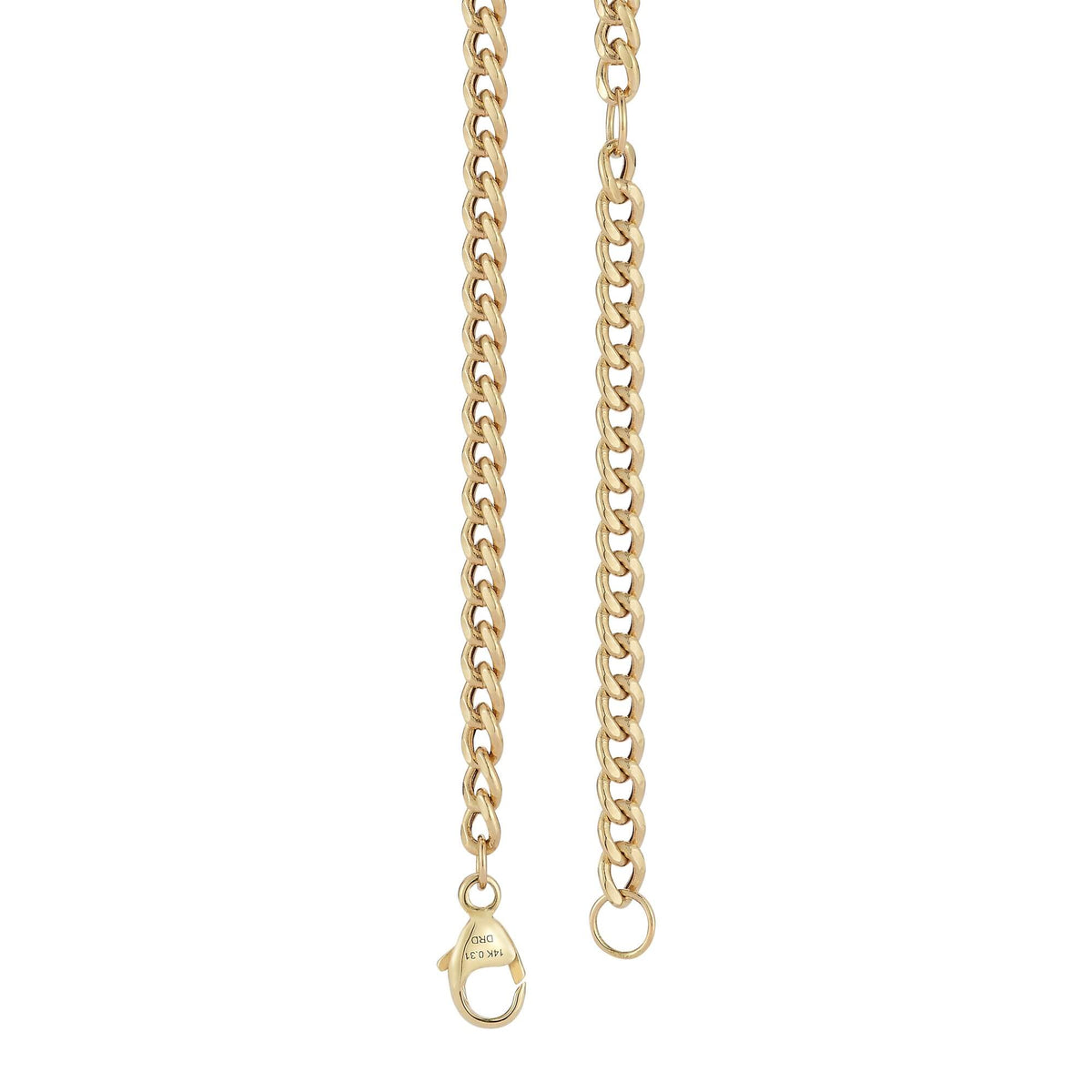 Yellow Gold-3^Diamond Station Necklaces: Nana Bernice Cuban Chain Station Necklace in Yellow Gold