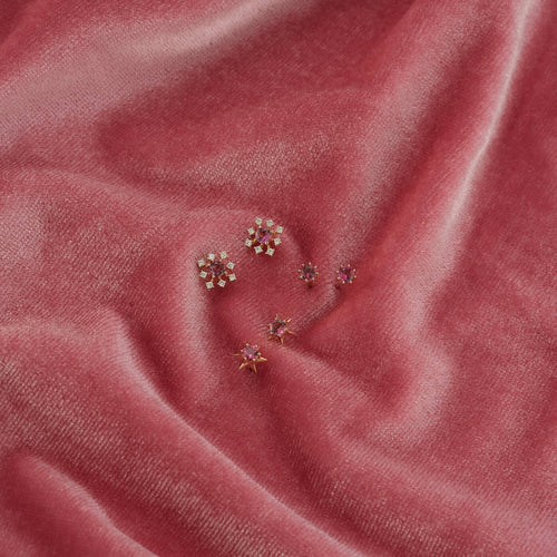 Yellow Gold-3^Designer Stud Earrings: DRD October Birthstone 8-Prong Studs in Yellow Gold