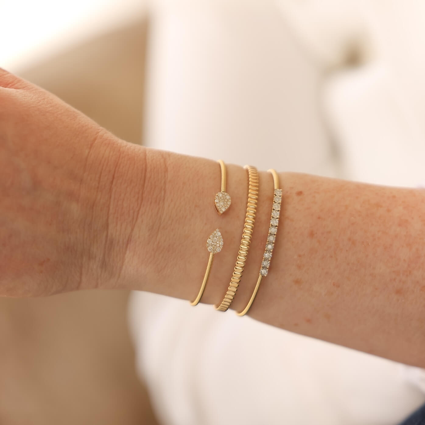Diamond Teardrop Cuff Bracelet | Dana Rebecca Designs
