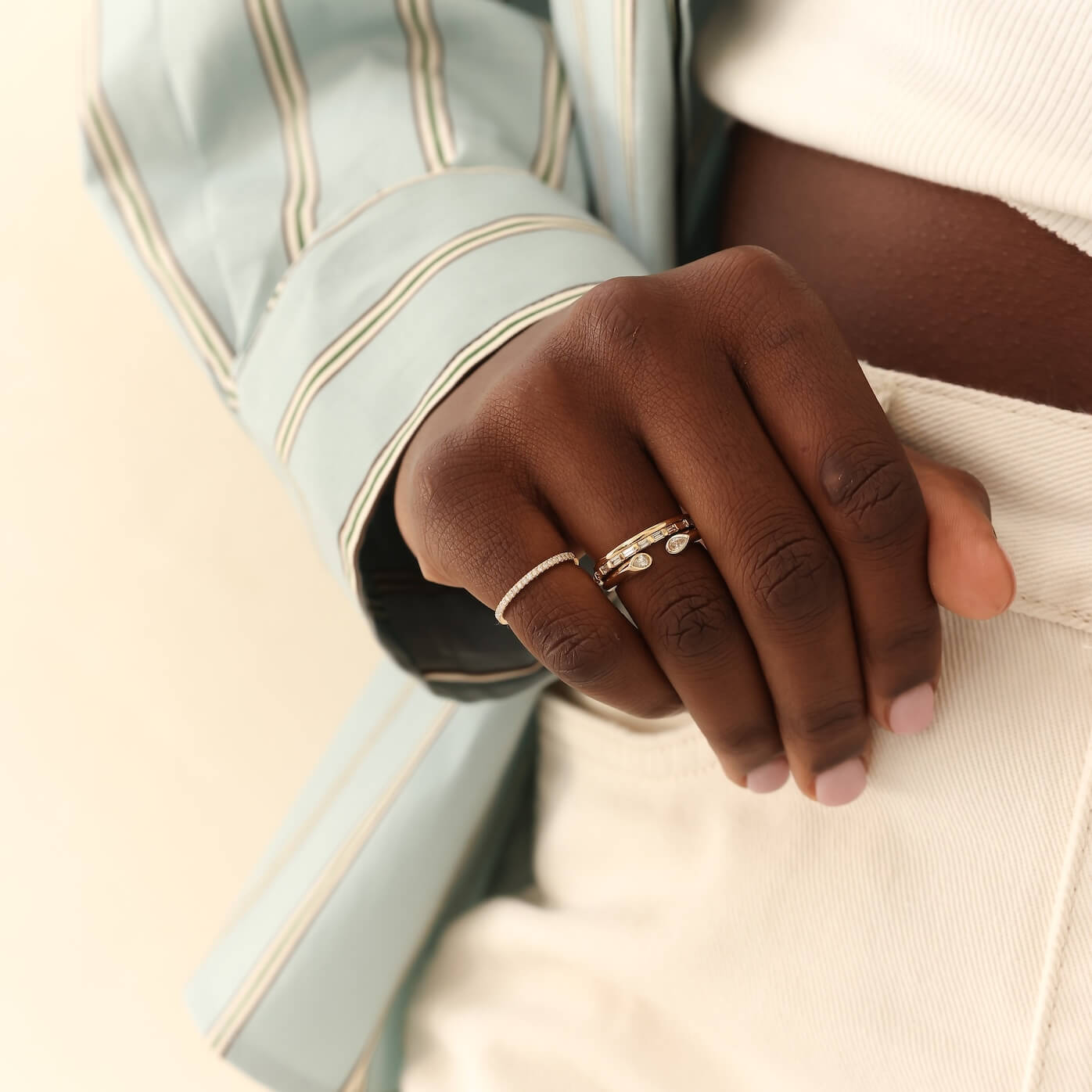 14K Gold Ring With Pear Diamonds | Dana Rebecca Designs
