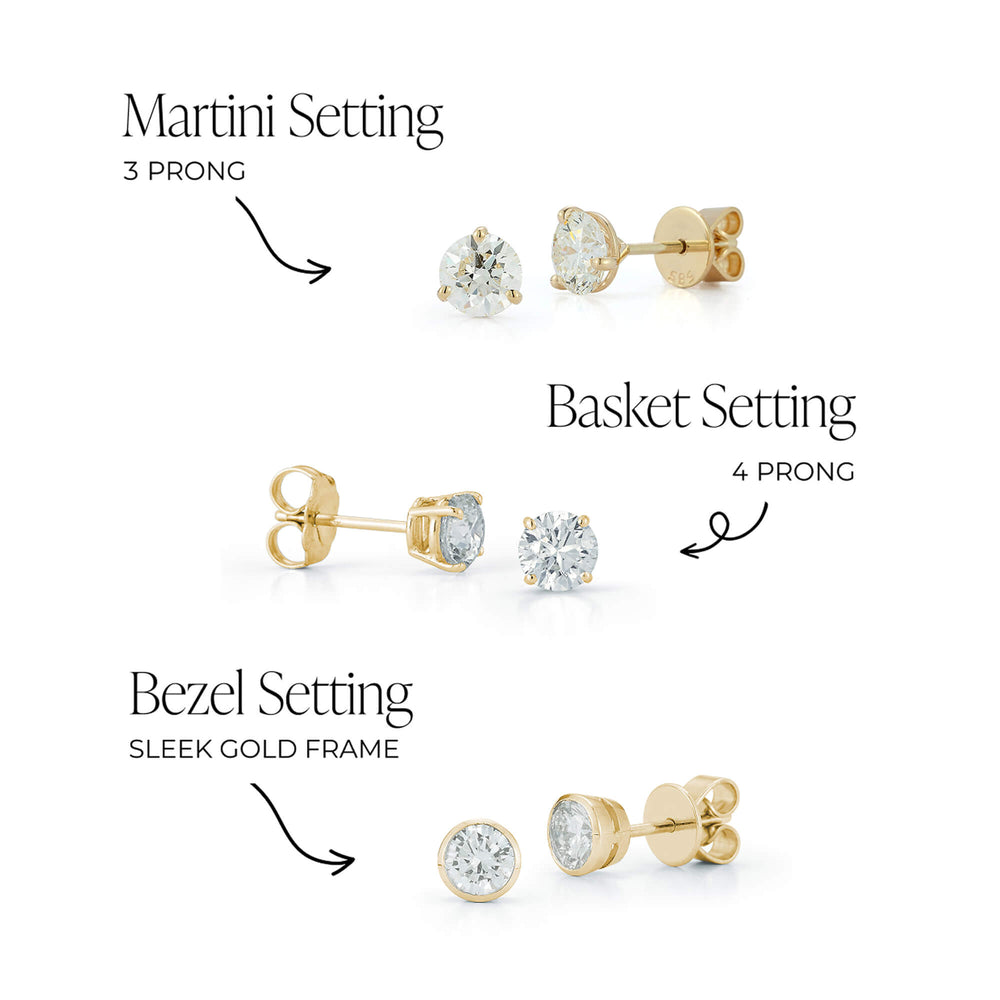 Diamond Stud Earrings DRD Diamond Solitaire Studs Total