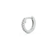 White Gold-1^Diamond Huggie Earrings: DRD Single Mini Huggie in White Gold