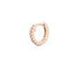 Rose Gold-1^Diamond Huggie Earrings: DRD Single Mini Huggie in Rose Gold