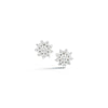 White Gold-1^Designer Stud Earrings: Jennifer Yamina Pointed Flower Studs in White Gold
