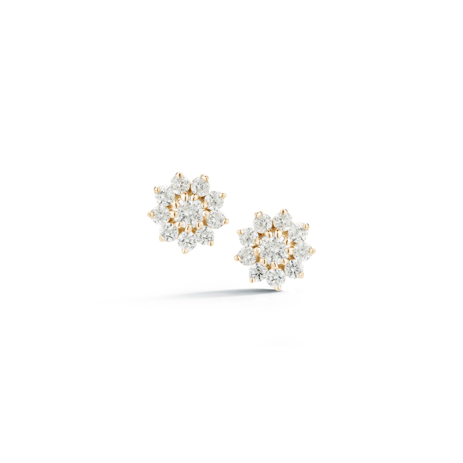 Yellow Gold-1^Designer Stud Earrings: Jennifer Yamina Pointed Flower Studs in Yellow Gold