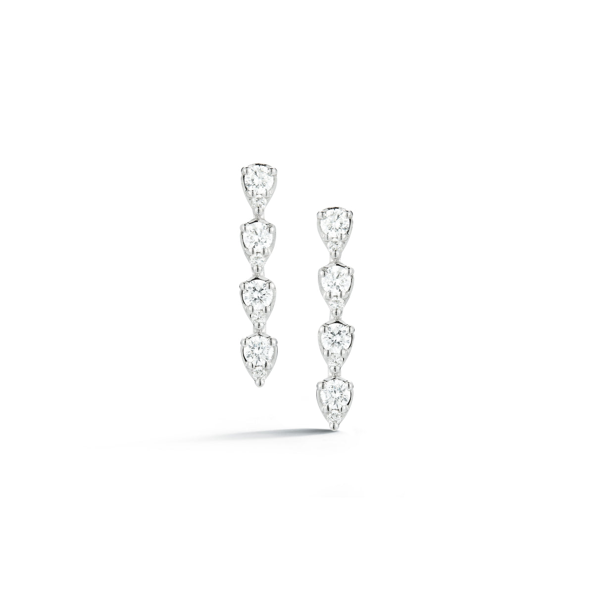 White Gold-1^Designer Stud Earrings: Sophia Ryan Teardrop Bar Studs in White Gold