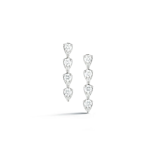 White Gold-1^Designer Stud Earrings: Sophia Ryan Teardrop Bar Studs in White Gold