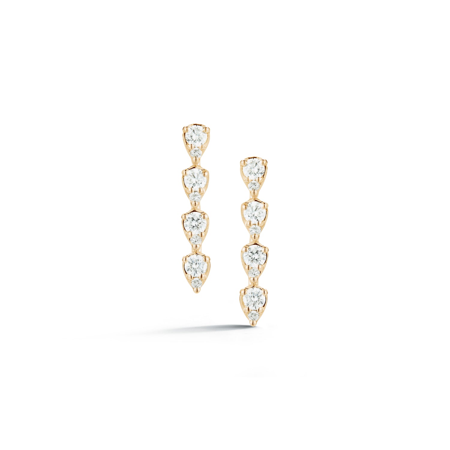 Yellow Gold-1^Designer Stud Earrings: Sophia Ryan Teardrop Bar Studs in Yellow Gold