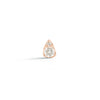 Rose Gold-1^Teardrop Diamond Earrings: Sophia Ryan Single Petite Teardrop Stud in Rose Gold