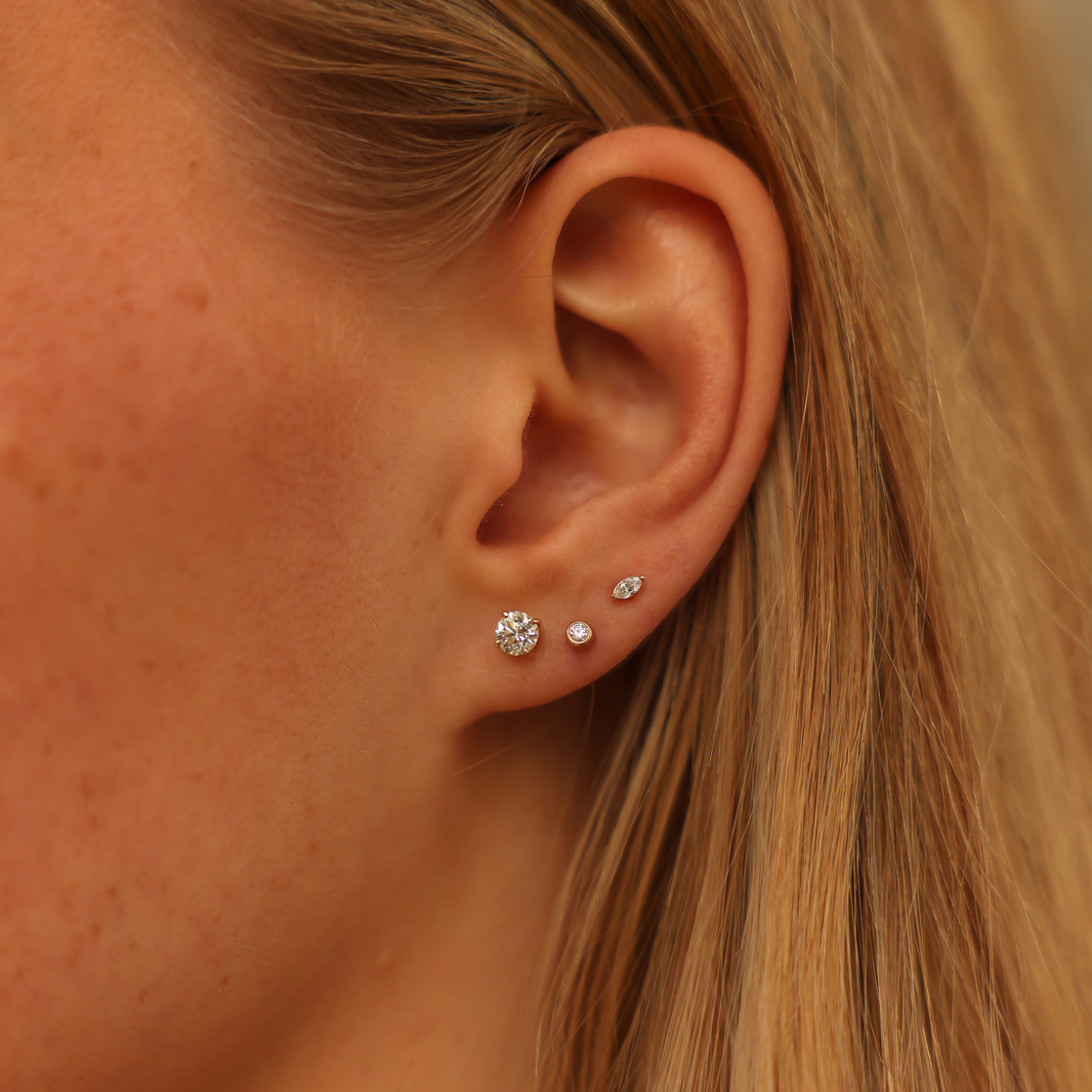 Yellow Gold-2^Designer Stud Earrings: Lulu Jack Single Bezel Diamond Studs in 14K Yellow Gold Thumbnail-only