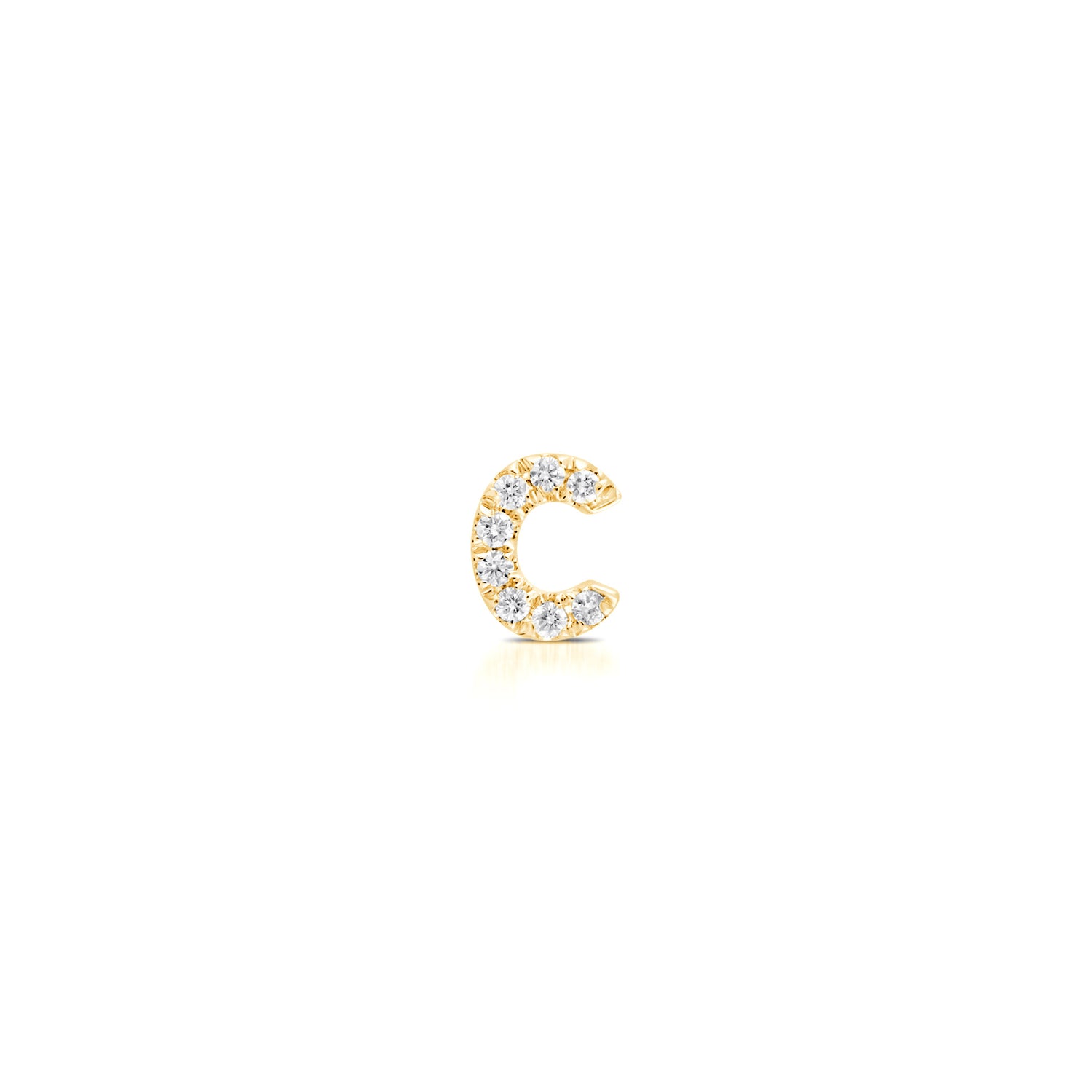 Yellow Gold,C^1 - Sydney Morgan for Syd Strong Single Initial Single Earring in Yellow Gold