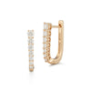 Yellow Gold^1-Diamond Hoop Earrings: Ava Bea Graduating U Hoops in Yellow Gold