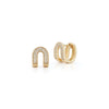 Yellow Gold-1^Diamond Huggie Earrings: Reversible Gold & Diamond Huggie Earrings in Yellow Gold