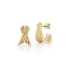 Yellow Gold-1^Hoop Earrings: Nana Bernice Large Crossover Hoops in Yellow Gold