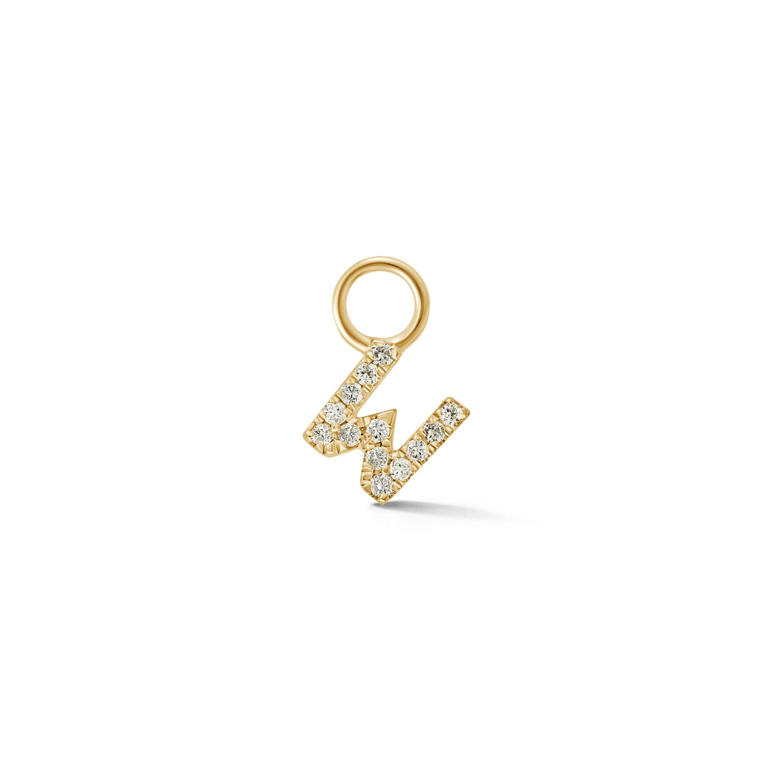 Yellow Gold,W-7^Designer Diamond Huggies: DRD Initial Earring Charm in Yellow Gold