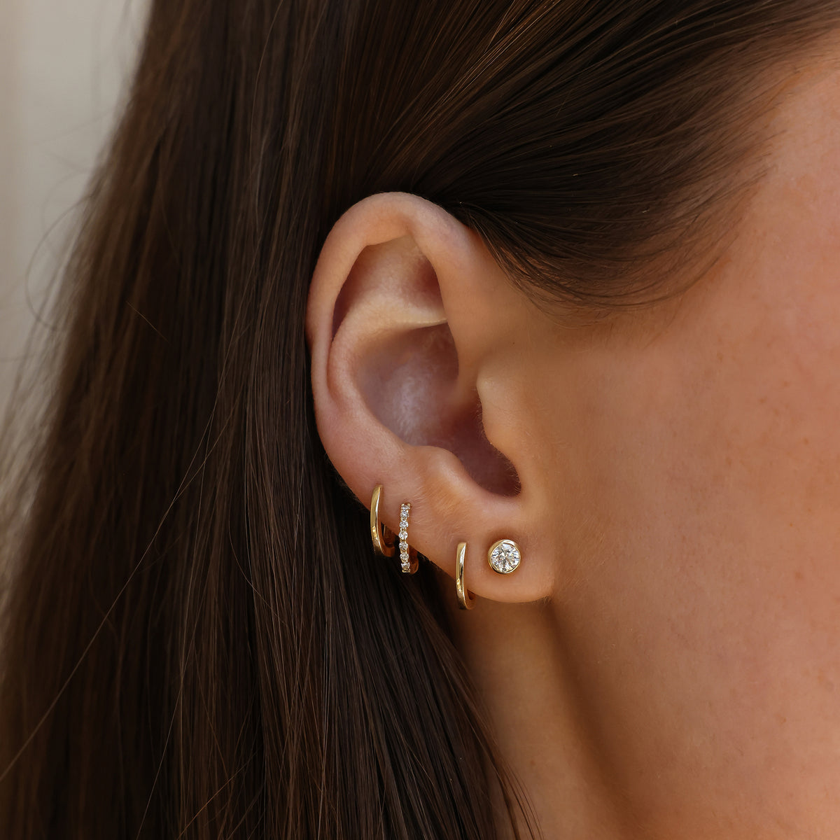 White Gold-6^Diamond Stud Earrings - DRD Diamond Solitaire Studs 0.50 Ct. Total Weight in White Gold