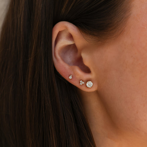 White Gold-6^Diamond Stud Earrings - DRD Diamond Solitaire Studs 0.80 Ct. Total Weight in White Gold